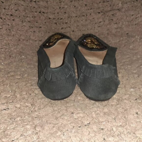 HOUSE OF HARLOW-1960 Millie-Black Suede Beaded Moccasins-Size 36-Excellent - Picture 5 of 7
